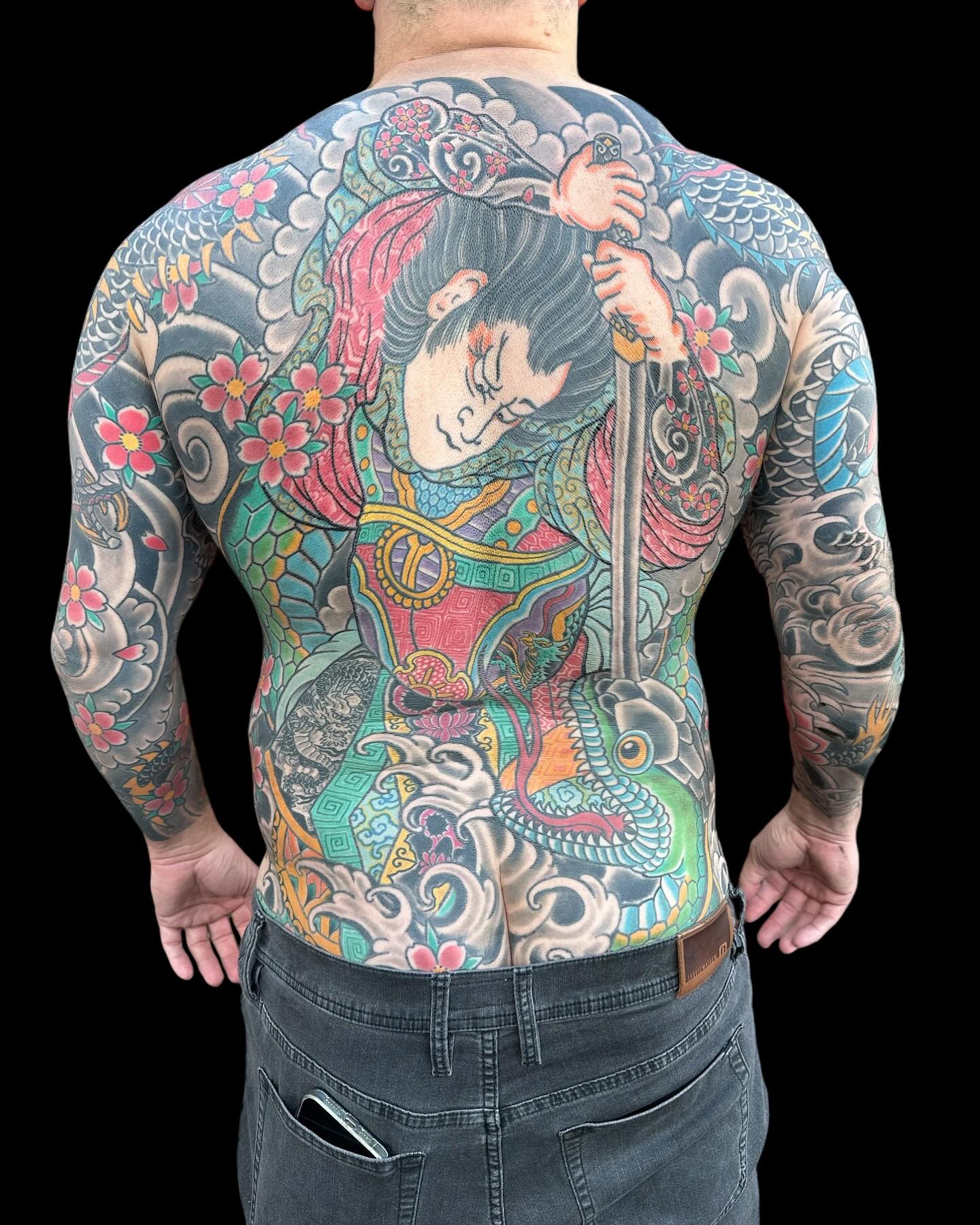 Japanese Warrior Back Tattoo