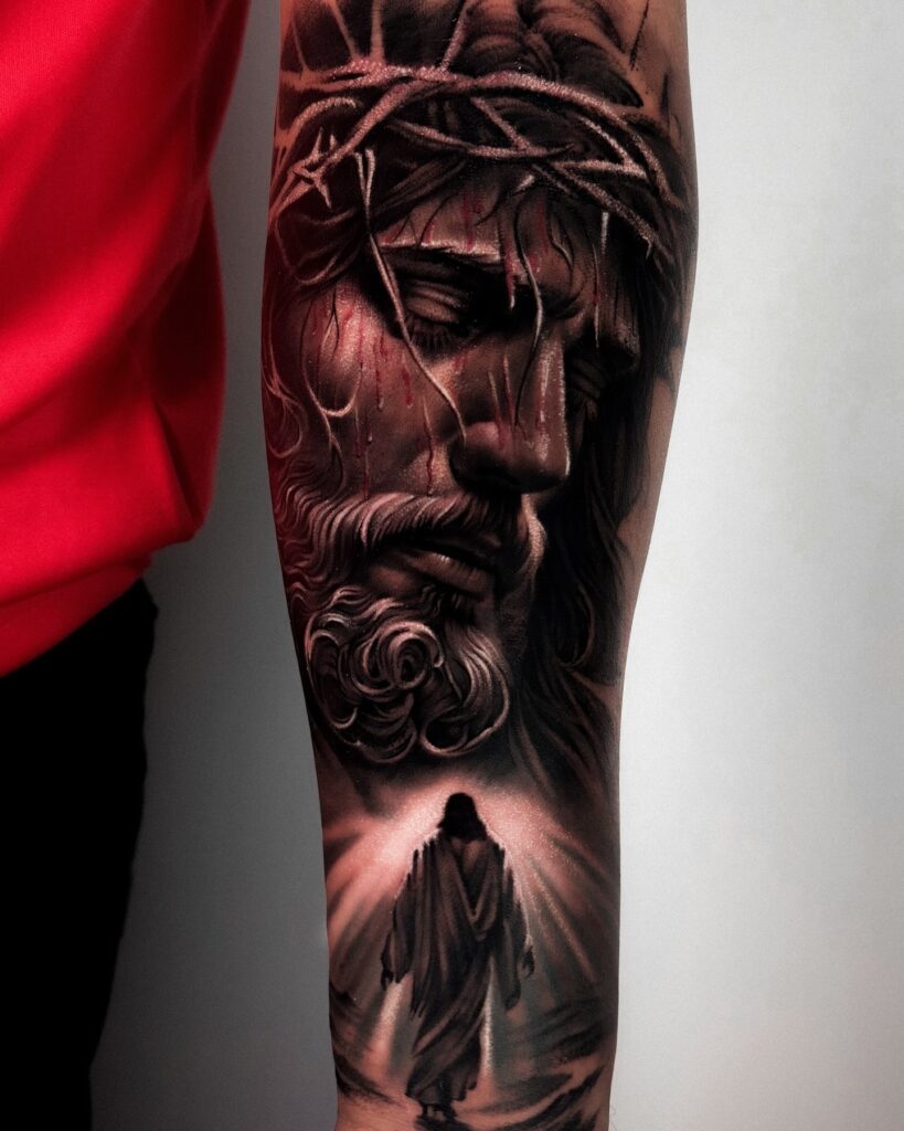 Traditional Weeping Jesus Tattoo jesus tattoos tattoo