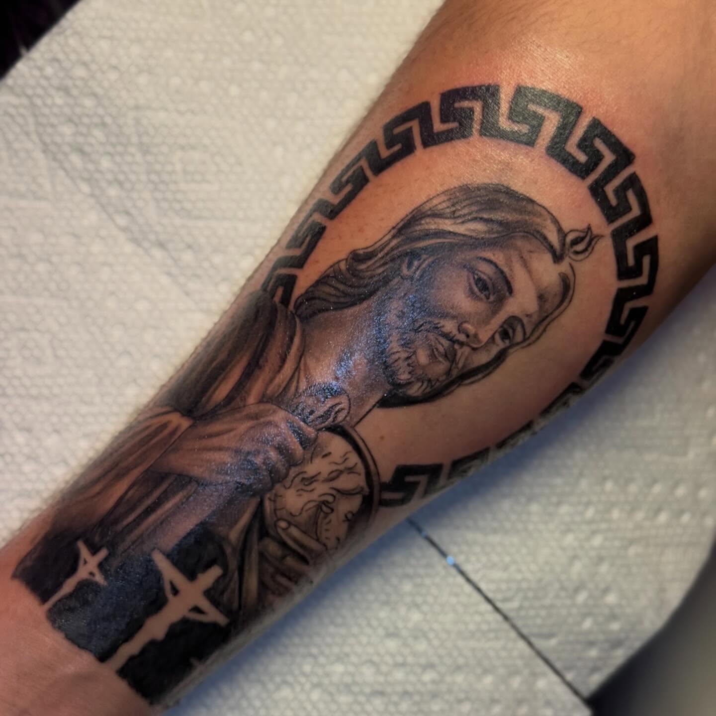 Jesus Portrait Forearm Tattoo forearm tattoos for men with meaning tattoo