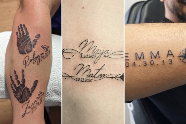 Aesthetic kids names tattoo ideas you will love and delicate ink ideas collage