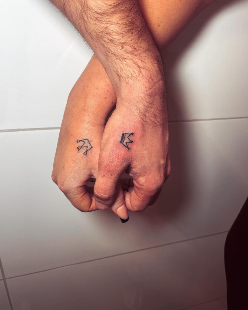 King and Queen Crown Couple Tattoos small couple tattoos tattoo