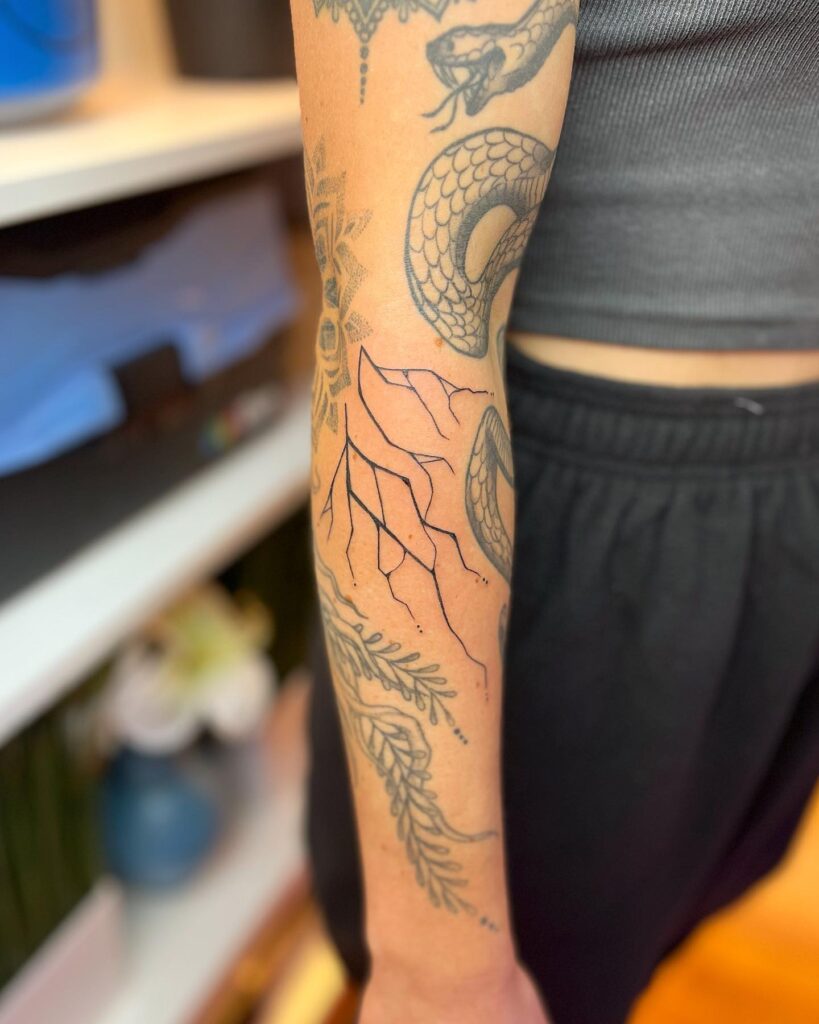Flower Of Life Geometric Sleeve Filler Tattoo Design