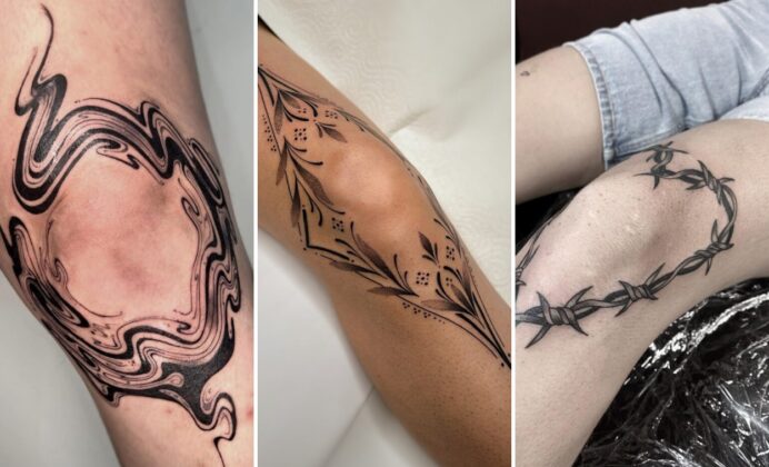 25+ Knee Framing Tattoo Ideas Flowing Dynamically Around Joint Curves
