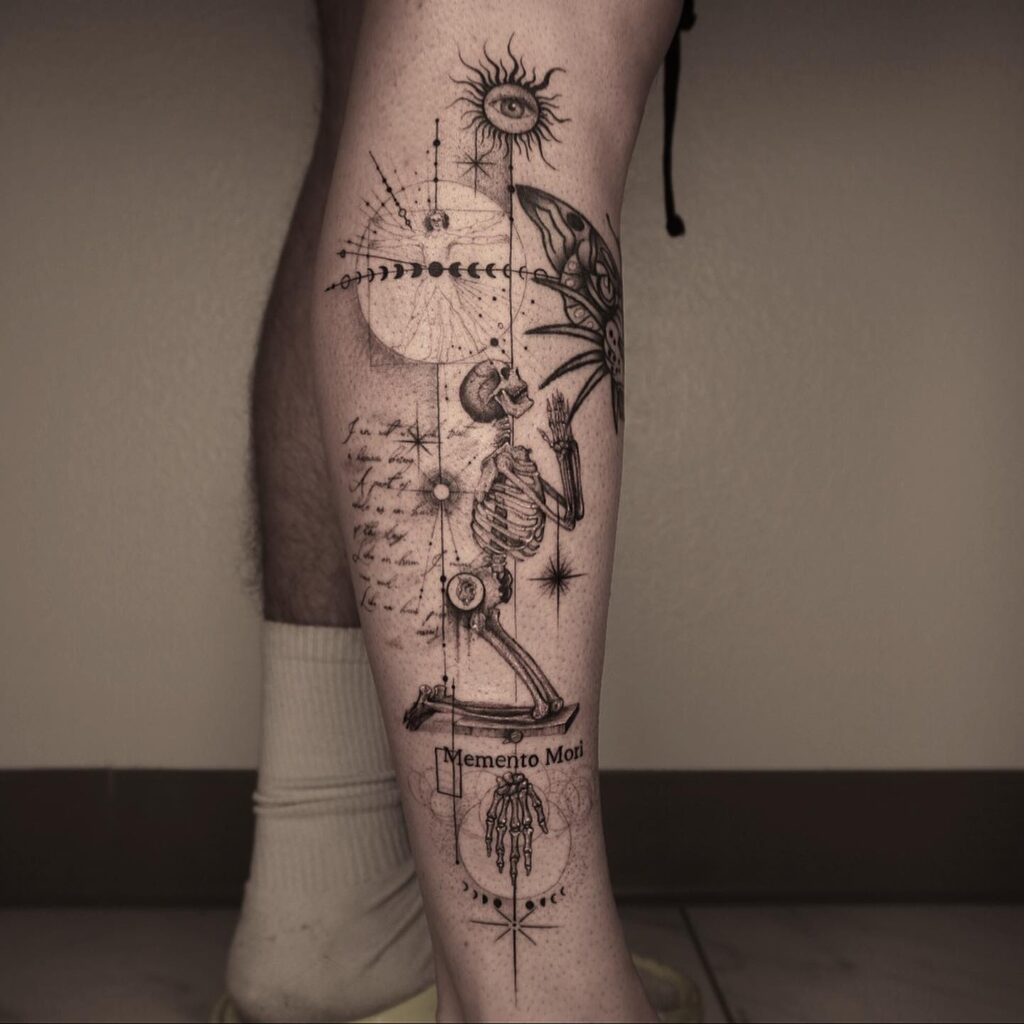 Dancing Skeletons Memento Mori Tattoo