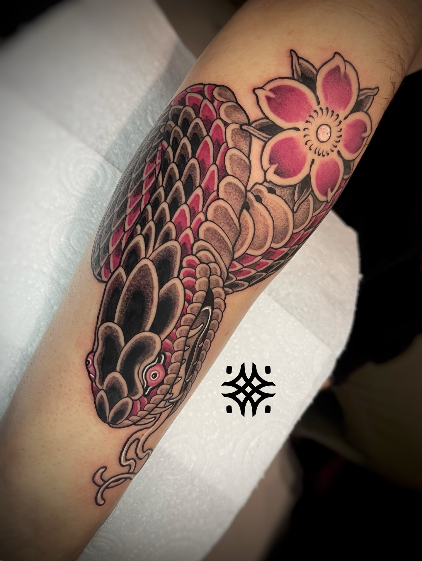 Koi Fish and Sakura Flower Tattoo japanese flower tattoos tattoo