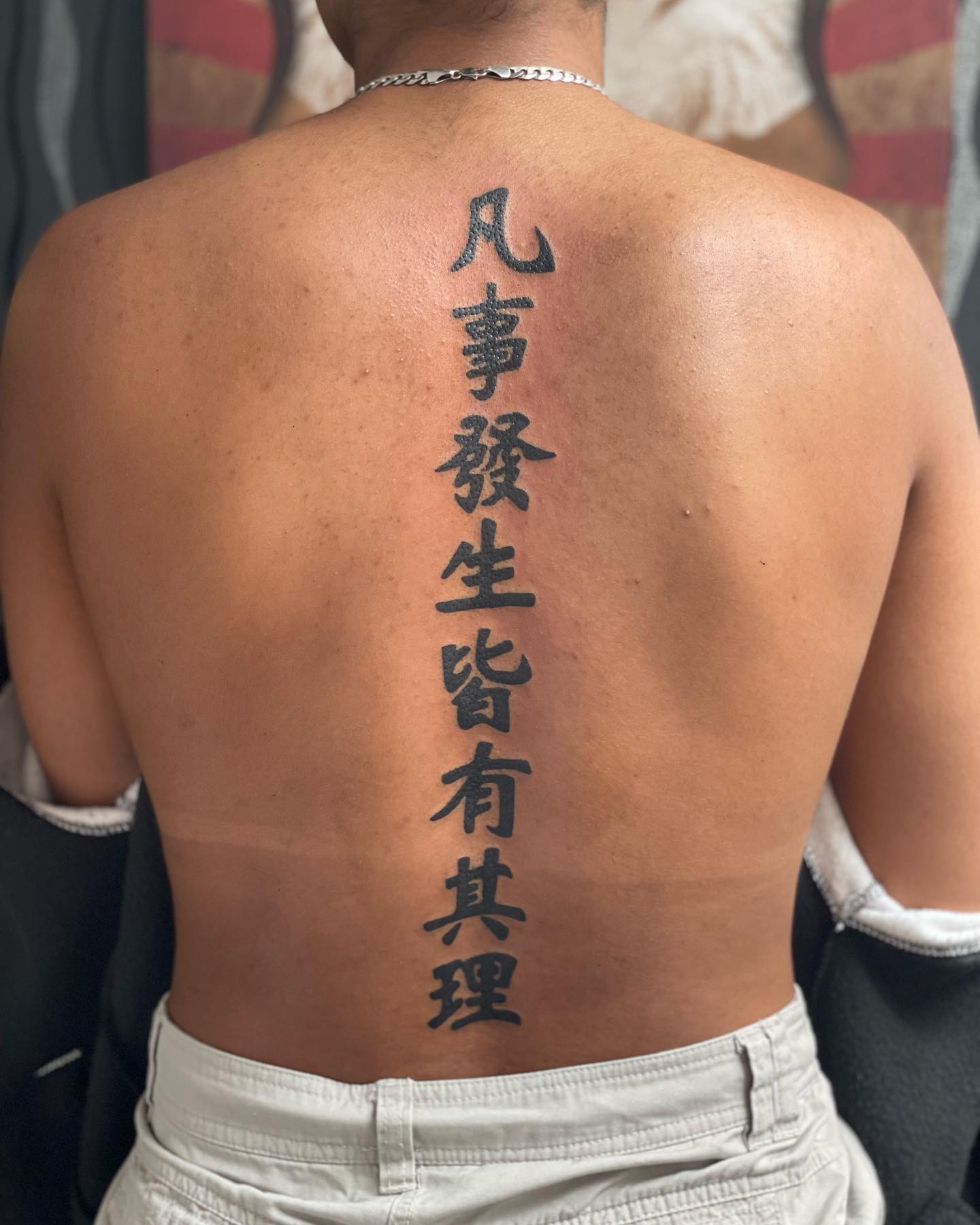 Large Chinese Script Spine Tattoo chinese symbols tattoos tattoo