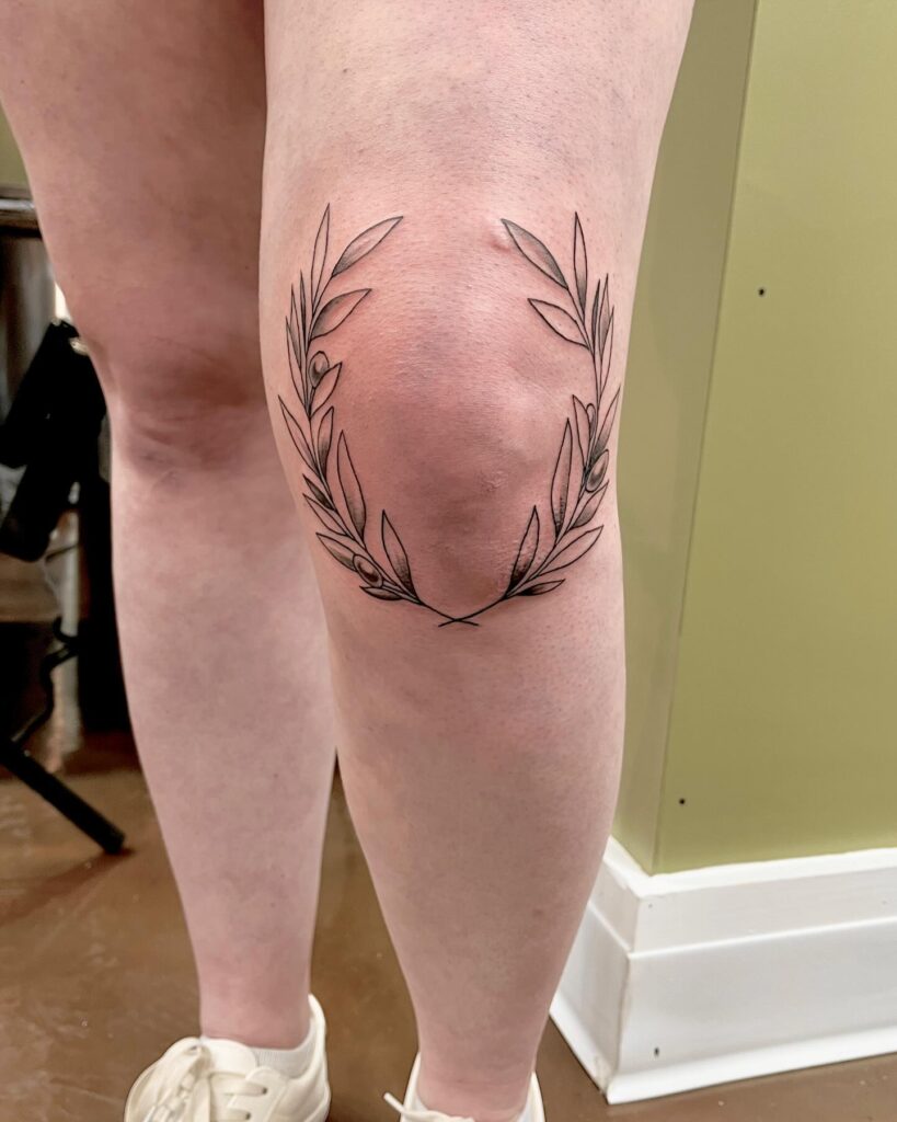 Aggressive Thorned Knee Frame Tattoo