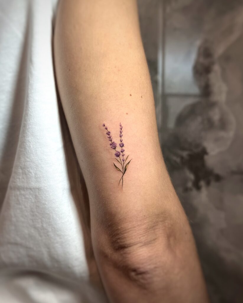 Lavender Sprigs Tattoo minimal tiny flower tattoo ideas tattoo