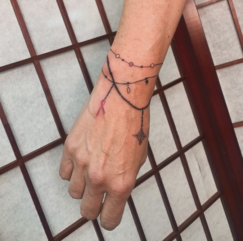 Geometric Arrow Band Bracelet Tattoo
