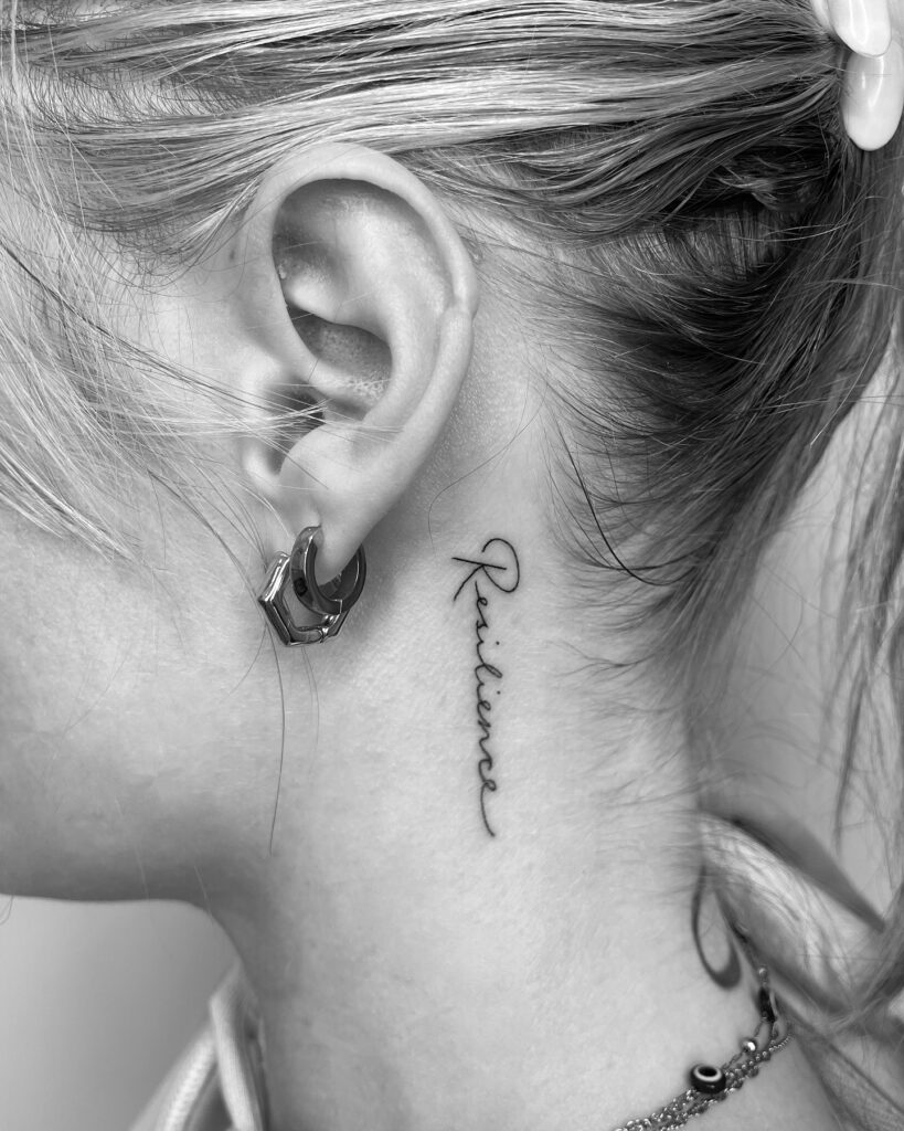 Saturn and Stars Behind-the-Ear Tattoo behind the ear tattoos tattoo