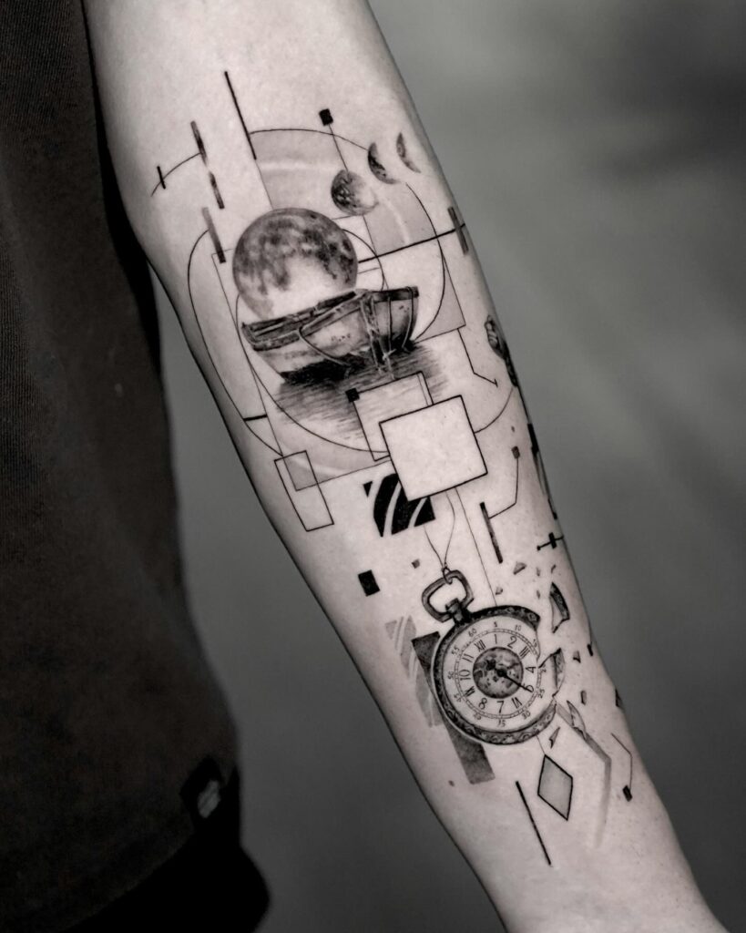 Flying Dove with Pocket Watch Tattoo pocket watch tattoos tattoo