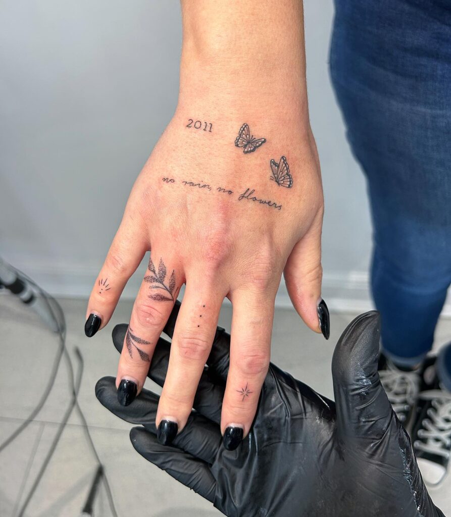 Planet And Space Finger Tattoos