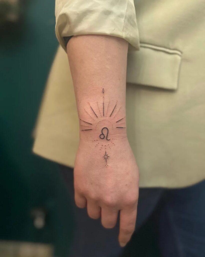 Abstract Horizon Wrist Tattoo