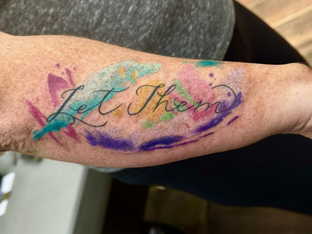 Let Them Dandelion Tattoo with Floating Seeds let them tattoo ideas self expression tattoo