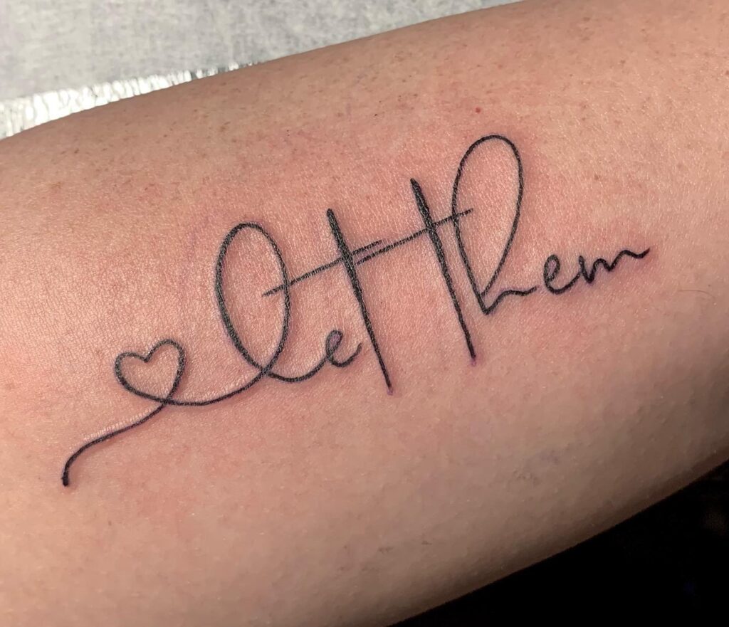 Let Them Typewriter Font Tattoo with Open Heart let them tattoo ideas self expression tattoo