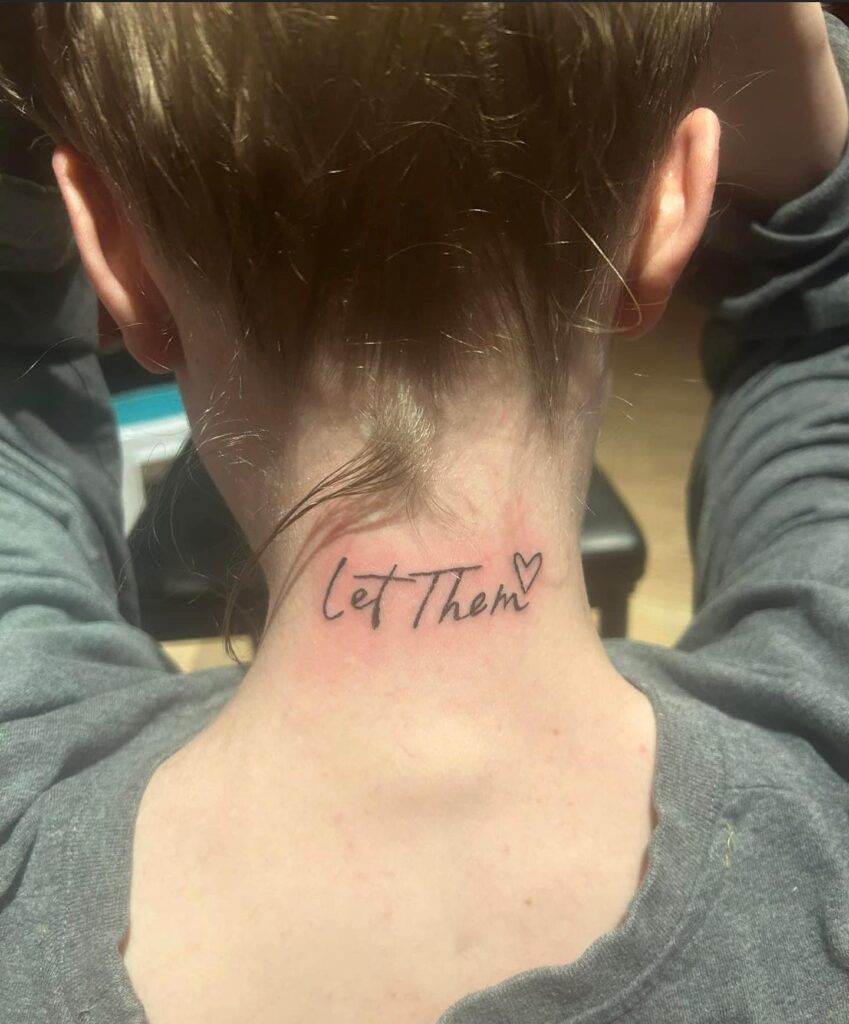 Let Them Foot Tattoo with Double Heart Outline let them tattoo ideas self expression tattoo
