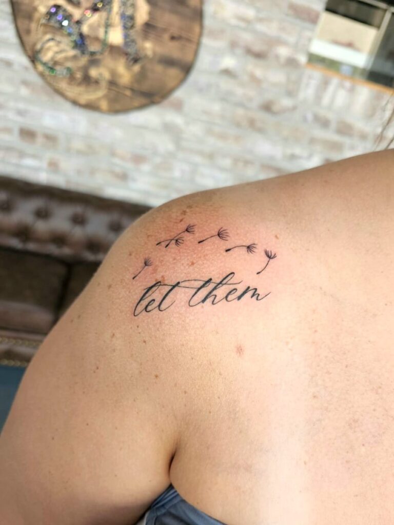 Let Them Wrist Tattoo with Open Heart and Capital Detail let them tattoo ideas self expression tattoo
