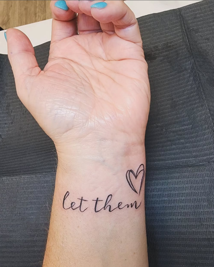 Let Them Tattoo with Heart Accent on Hand let them tattoo ideas self expression tattoo