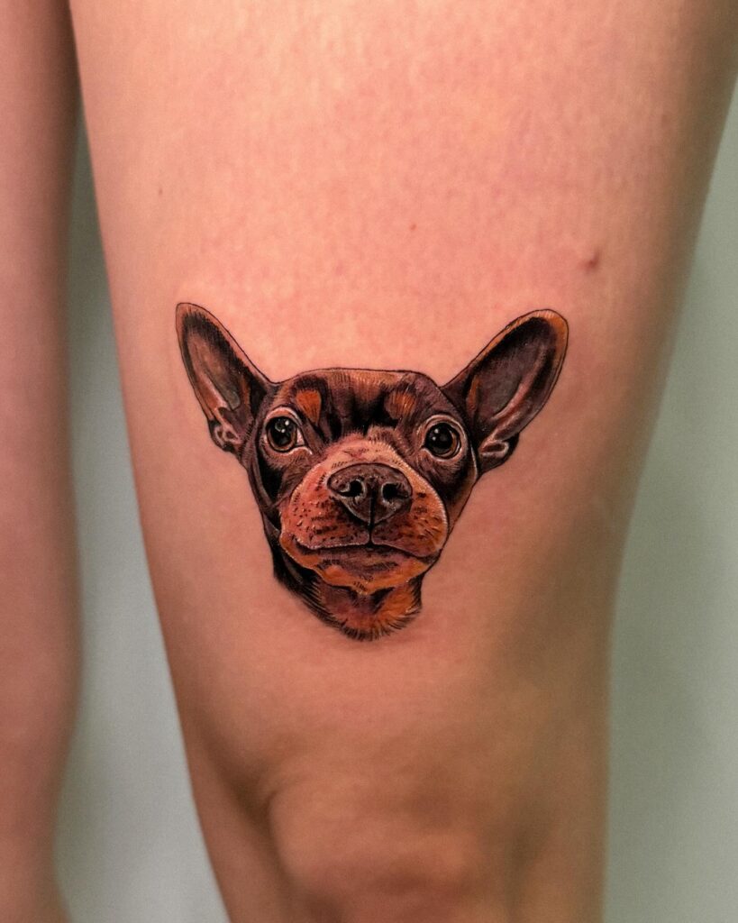 Lifelike Chihuahua Portrait Tattoo dog memorial tattoos tattoo