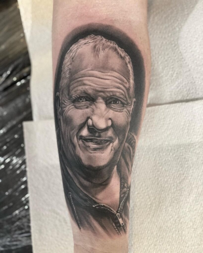 Lifelike Portrait of a Father memorial tattoos tattoo