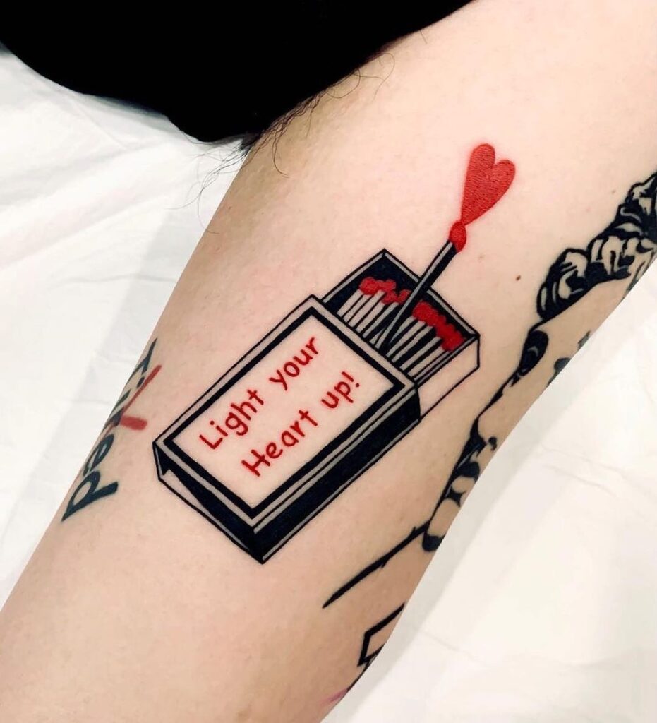 Light Your Heart Up &ndash; Ignite Your Passion quote tattoo ideas for men tattoo
