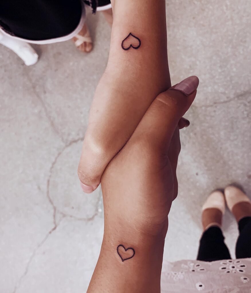 Linked Hearts sisters tattoos tattoo