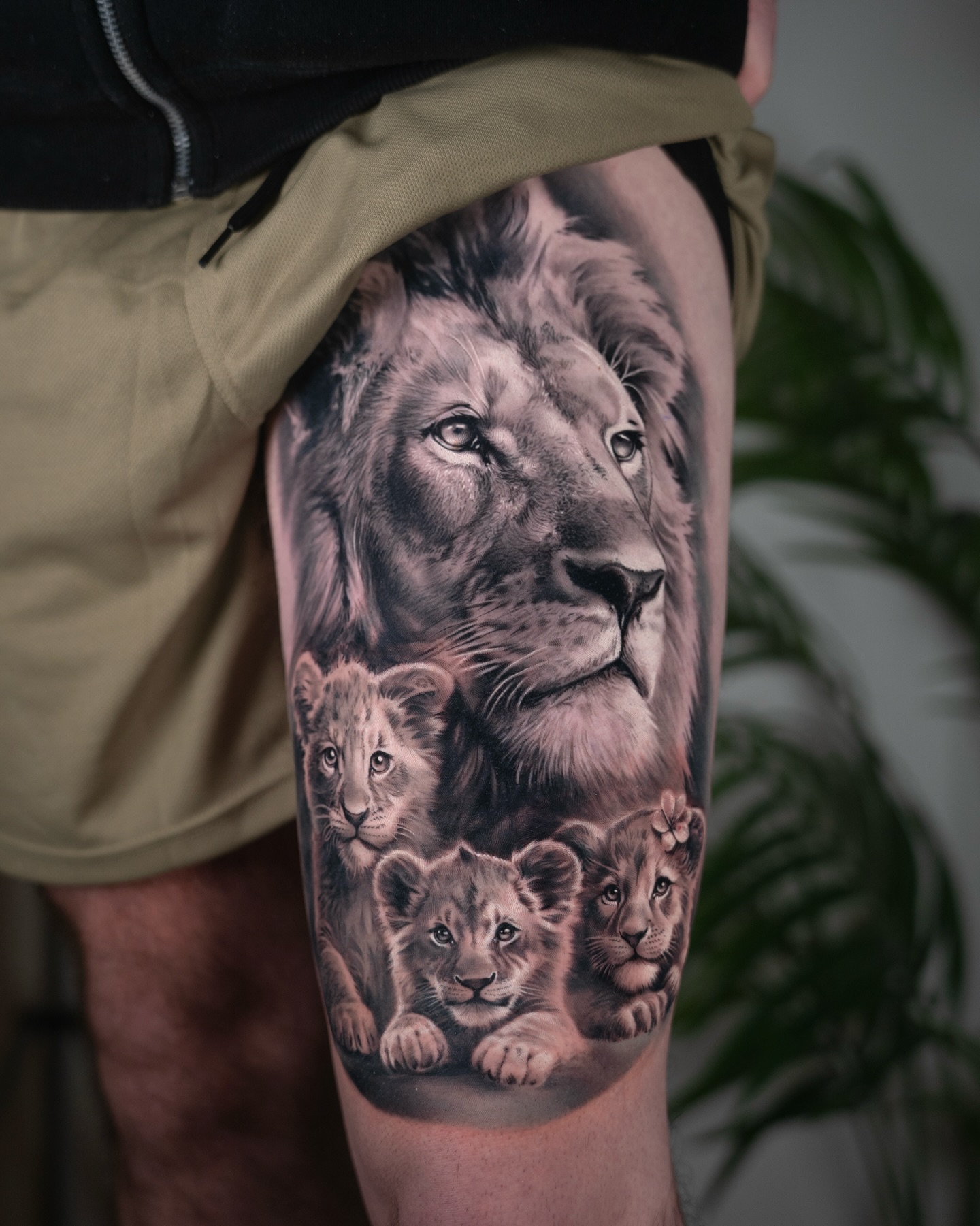 Lion and Three Cubs Family Legacy Tattoo family tattoos for men tattoo
