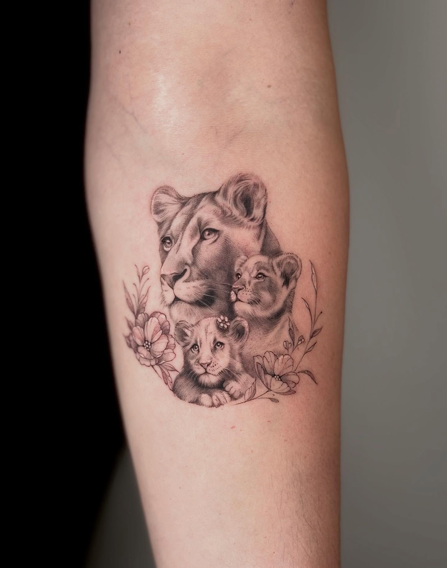 Lioness and Cubs Tattoo nature tattoos for women tattoo