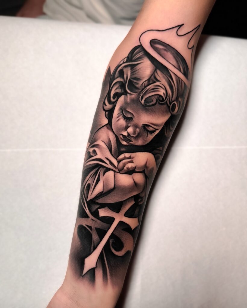 Little Angel Memorial Tattoo angel tattoo ideas tattoo