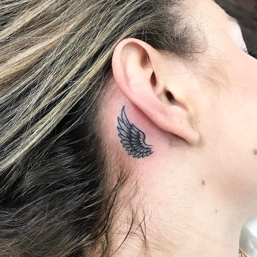 Little Angel Wing Tattoo Behind the Ear little tattoos for women with meaning tattoo