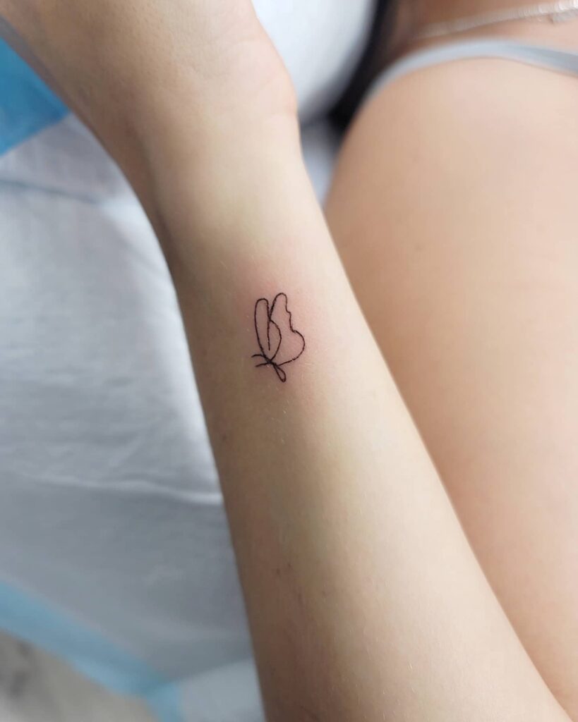 Little Minimal Butterfly Tattoo little tattoos for women with meaning tattoo