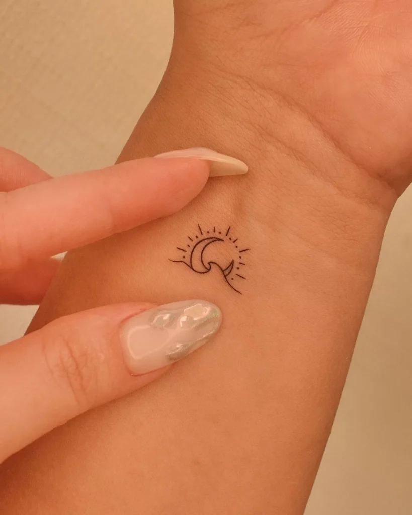 Little Wave and Sun Tattoo little tattoos for women with meaning tattoo
