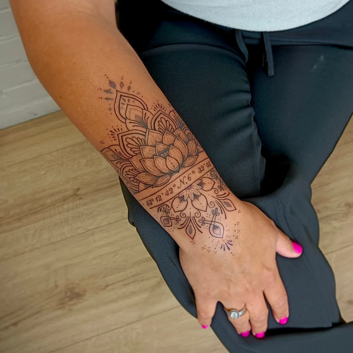 Lotus Mandala Tattoo with Coordinates lotus mandala tattoo ideas tattoo