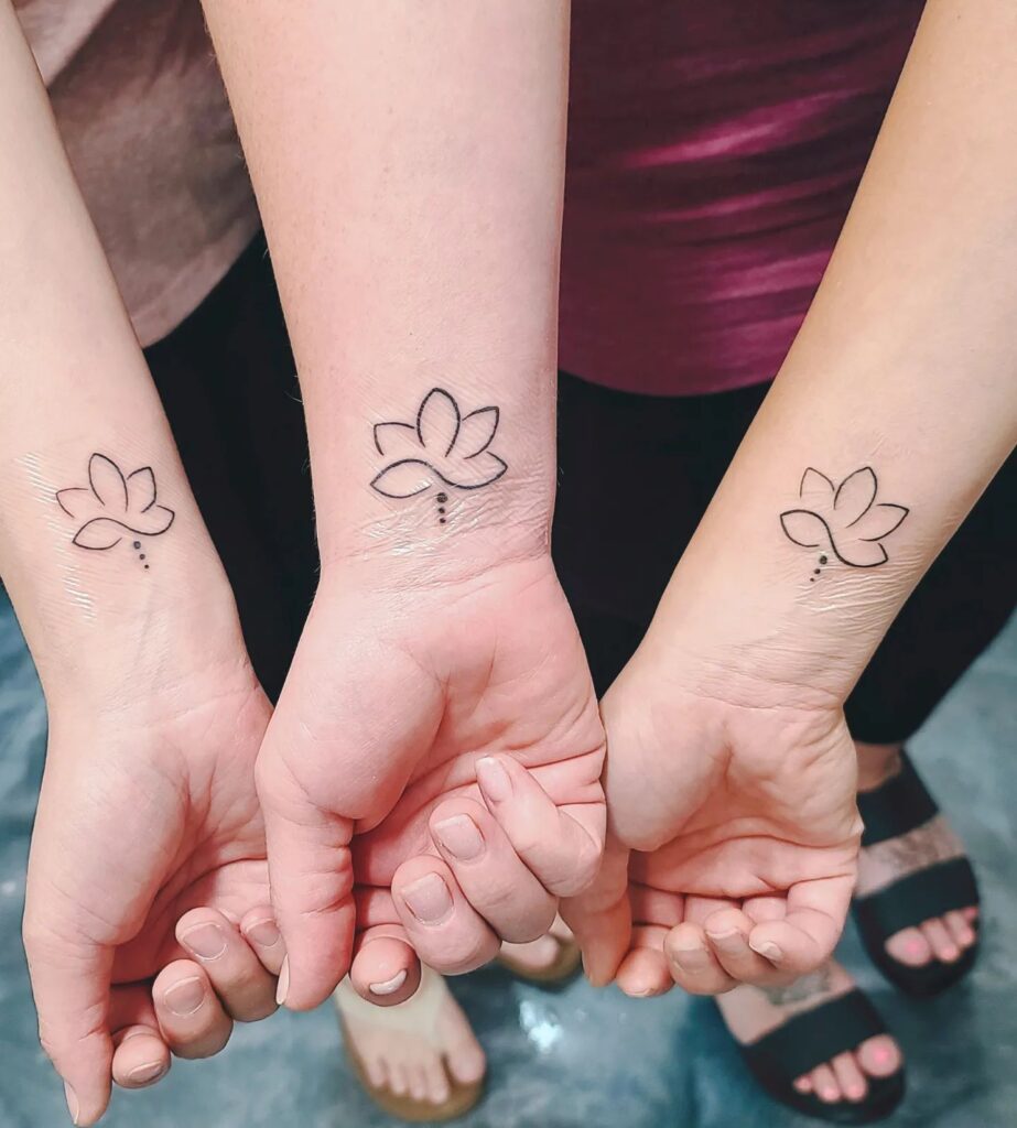 Lotus Trio sisters tattoos tattoo