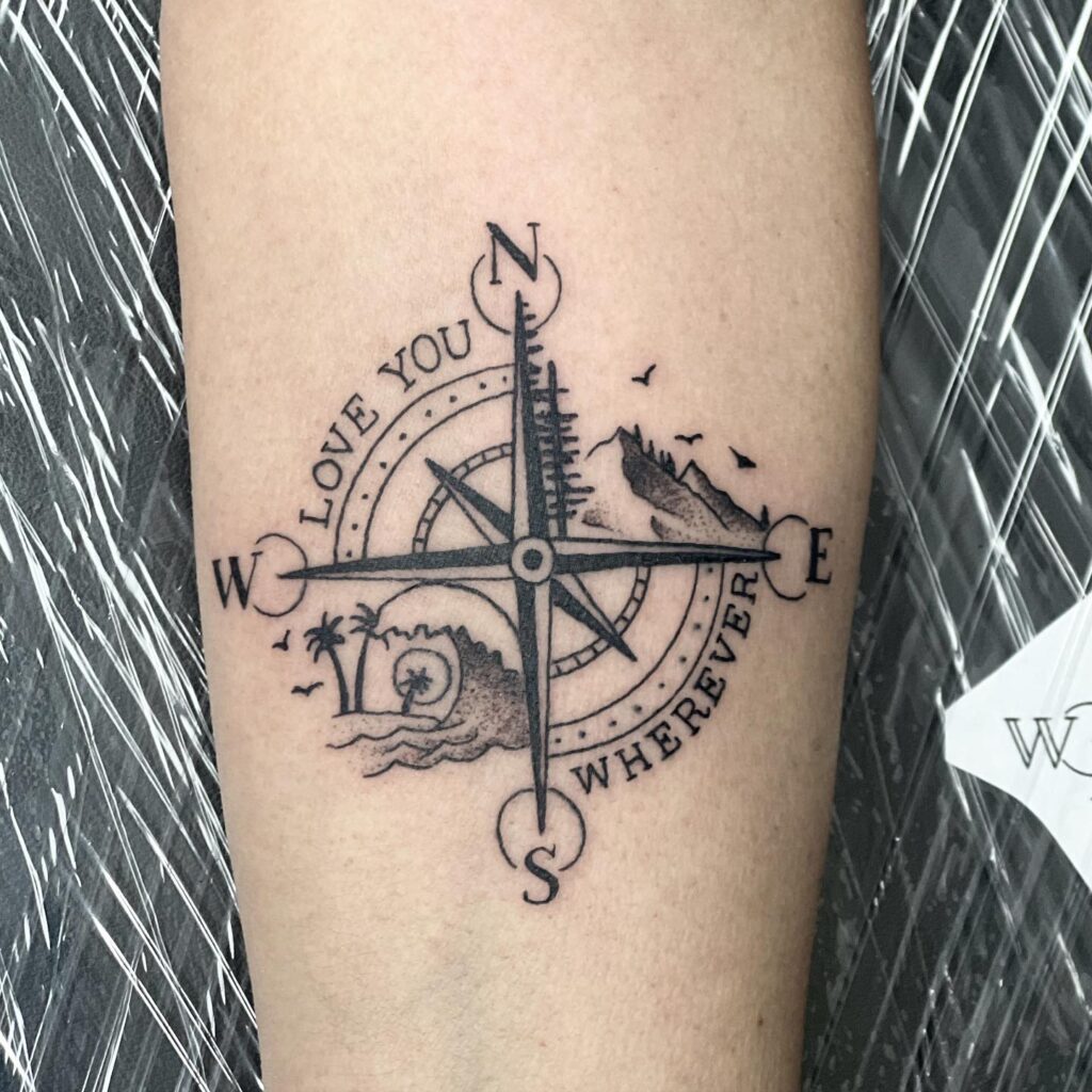 Love You Wherever Compass Tattoo timeless compass tattoo designs tattoo