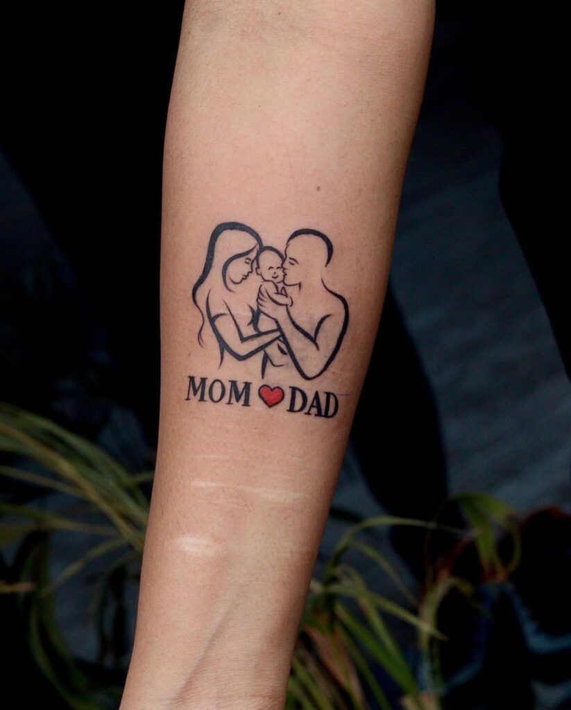 Loving Family Portrait Mom Dad Tattoo mom dad tattoos tattoo