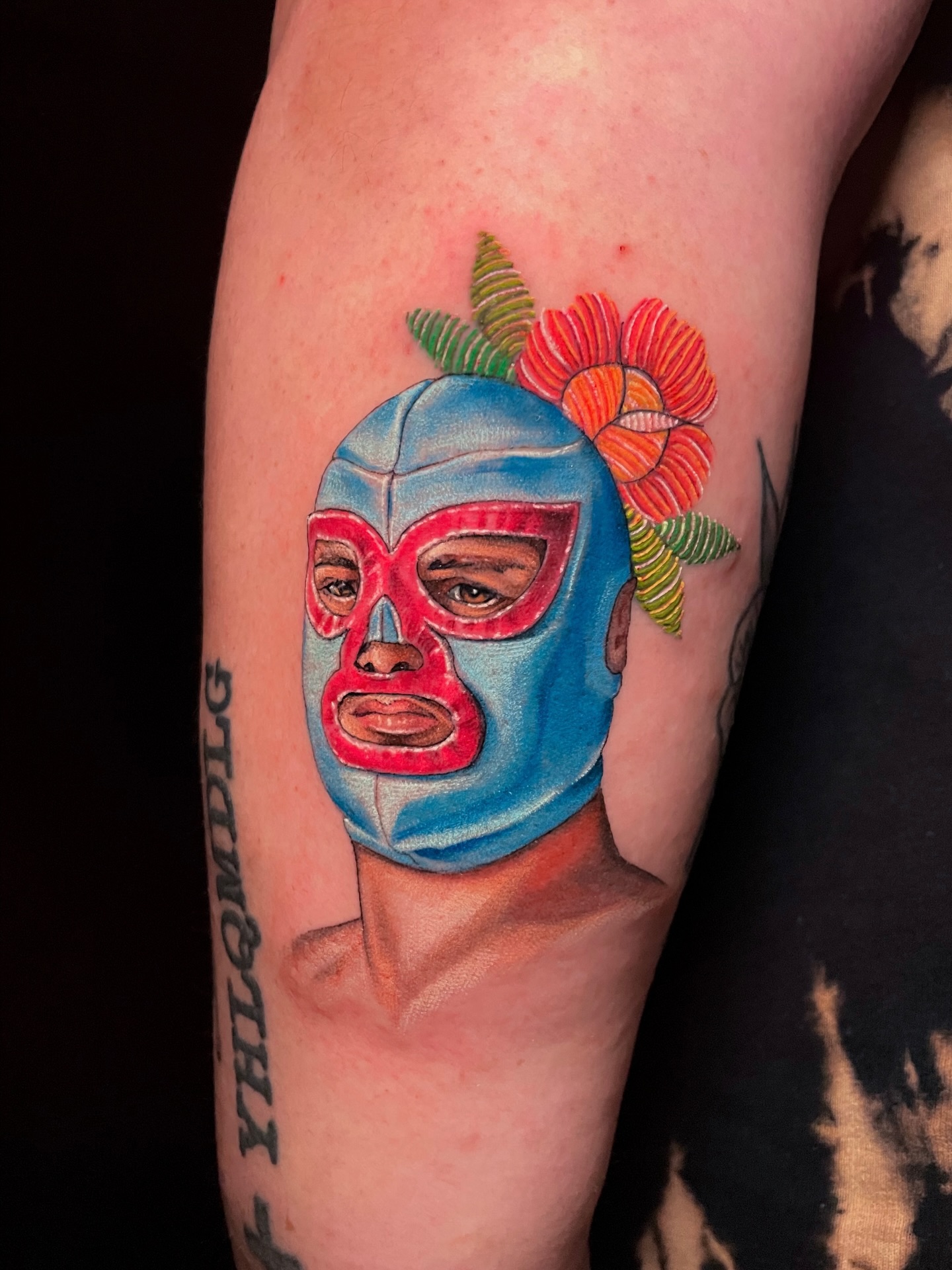 Mariachi Skeleton With Rosary Tattoo