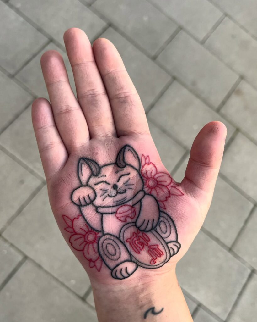 Lucky Maneki-Neko Tattoo hand tattoo ideas for guys tattoo
