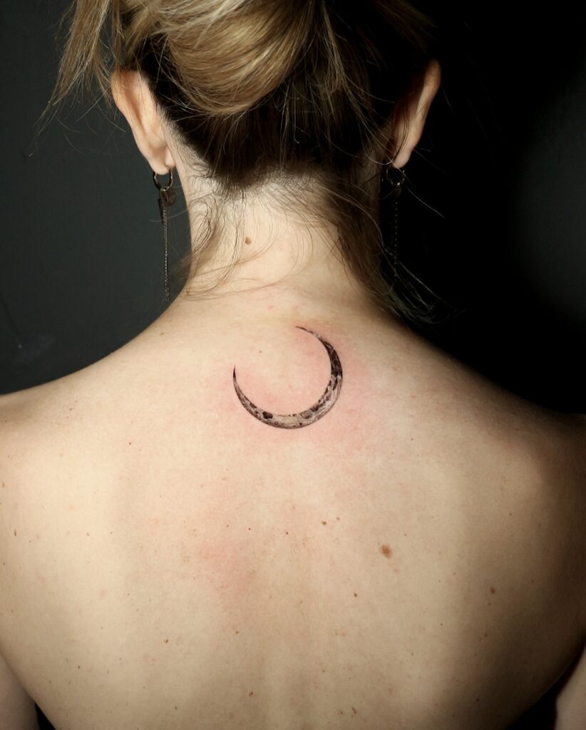 Lunar Crescent Back Tattoo moon tattoos tattoo