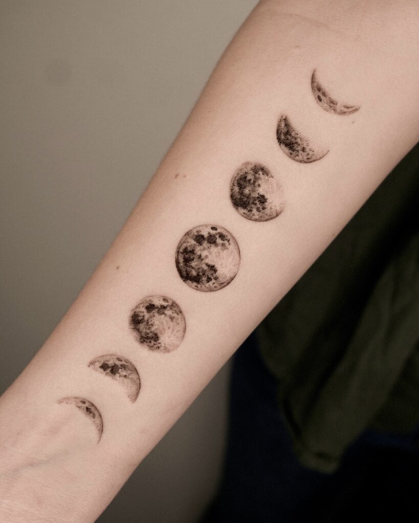 Lunar Cycle Realism Tattoo moon tattoos tattoo