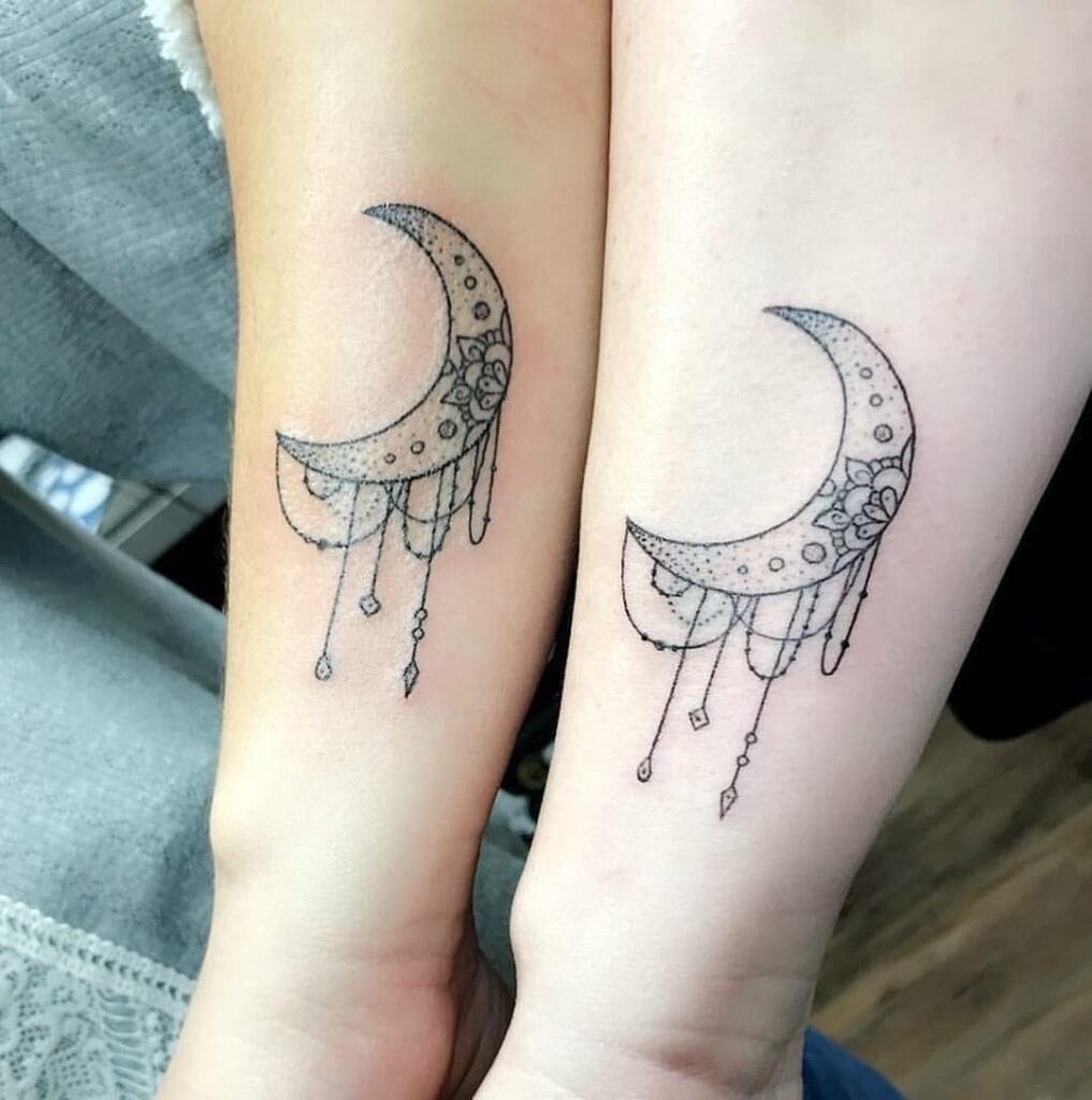 Lunar Elegance mother and daughter tattoo ideas tattoo