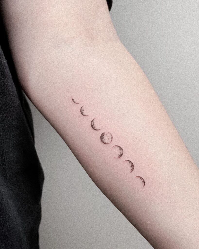 Lunar Phases Forearm Tattoo moon tattoos tattoo