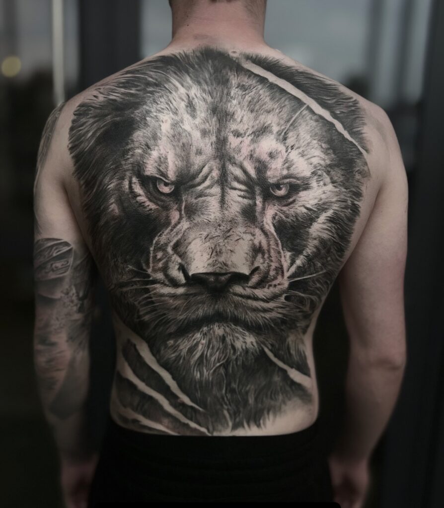 Majestic Lion Full Back Tattoo back tattoos for guys tattoo