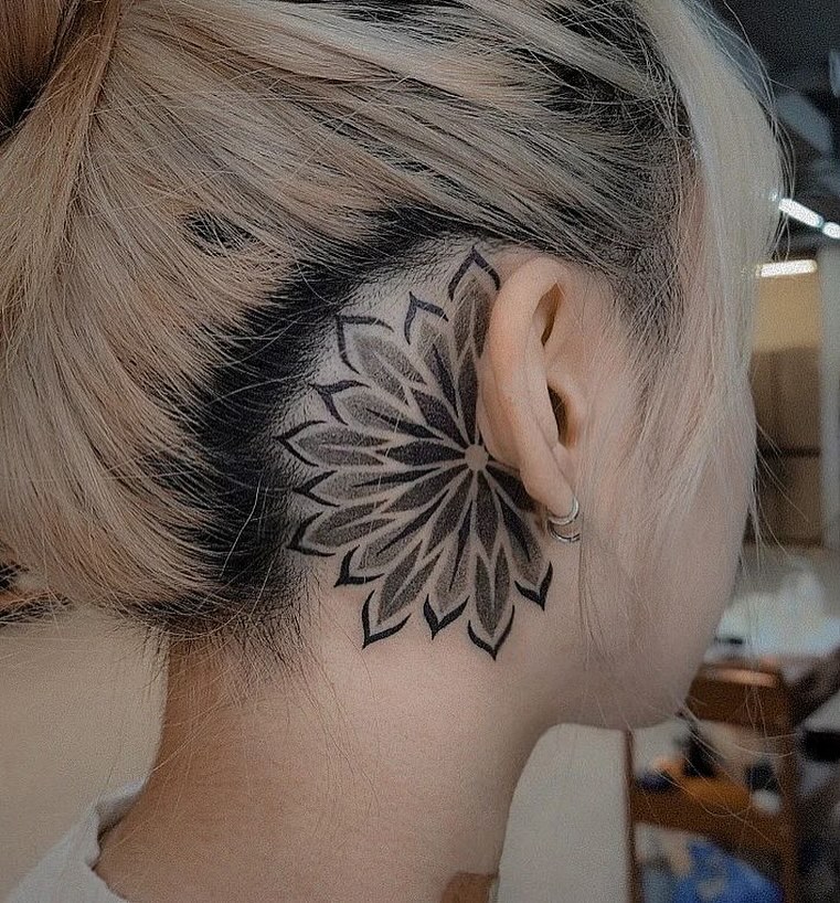 Minimalist Star Behind-the-Ear Tattoo behind the ear tattoos tattoo