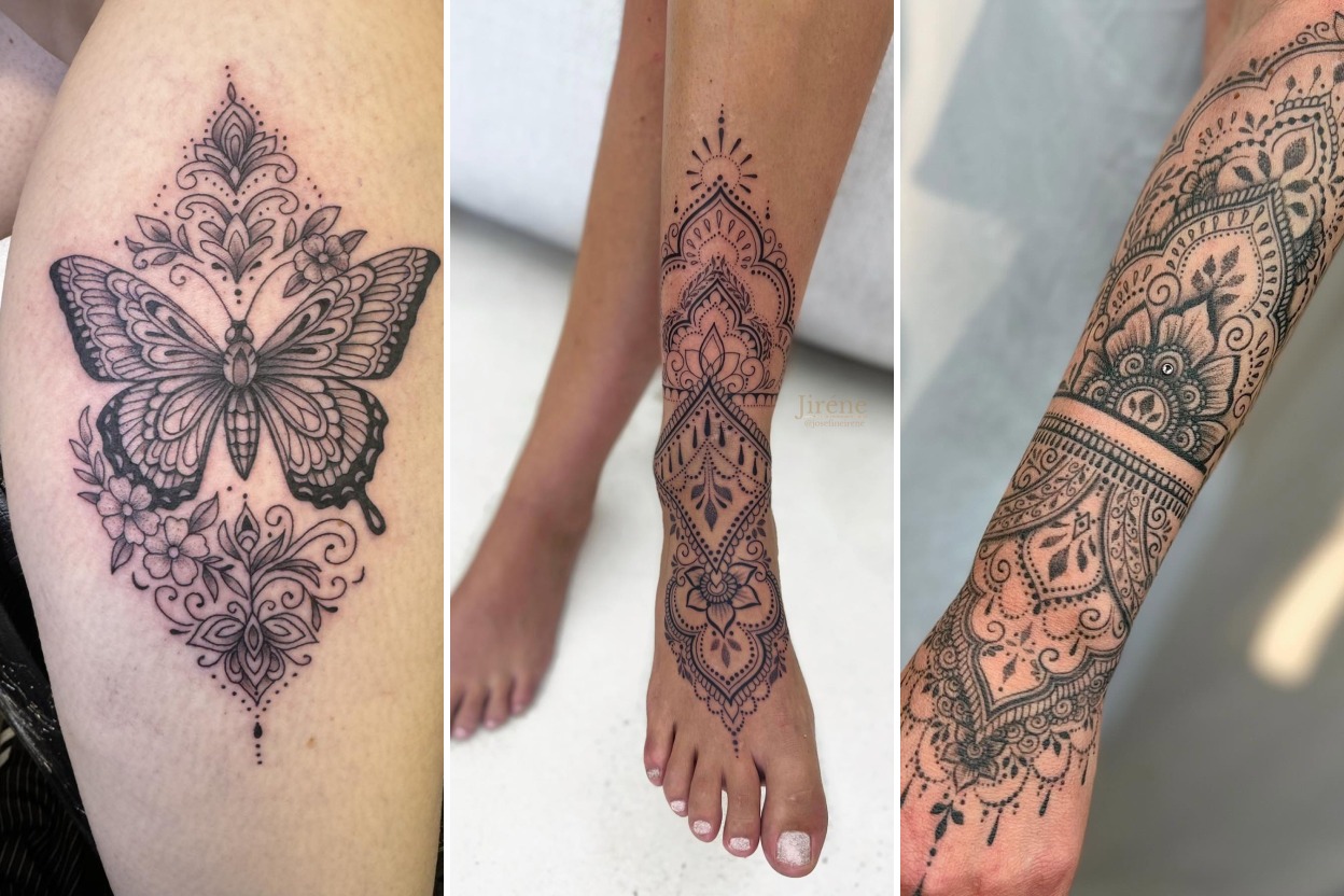 Aesthetic mandala tattoo ideas and delicate ink ideas collage