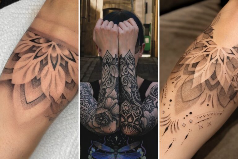 Aesthetic mandala tattoo ideas and delicate ink ideas collage