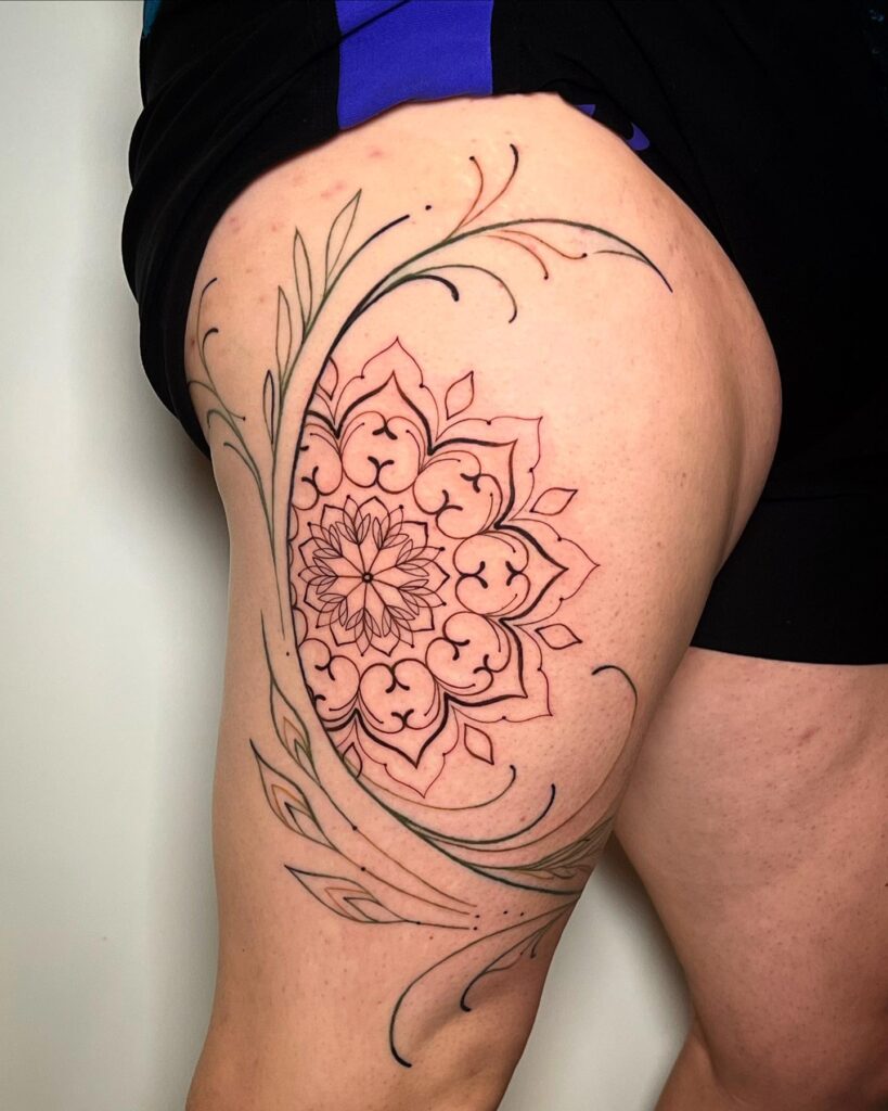 Desert Cactus with Cow Skull Tattoo earthy tattoo ideas tattoo