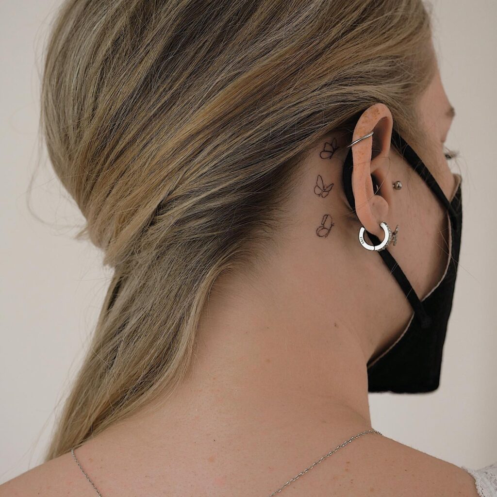 Mastoid Bone Behind the Ear tattoo placement