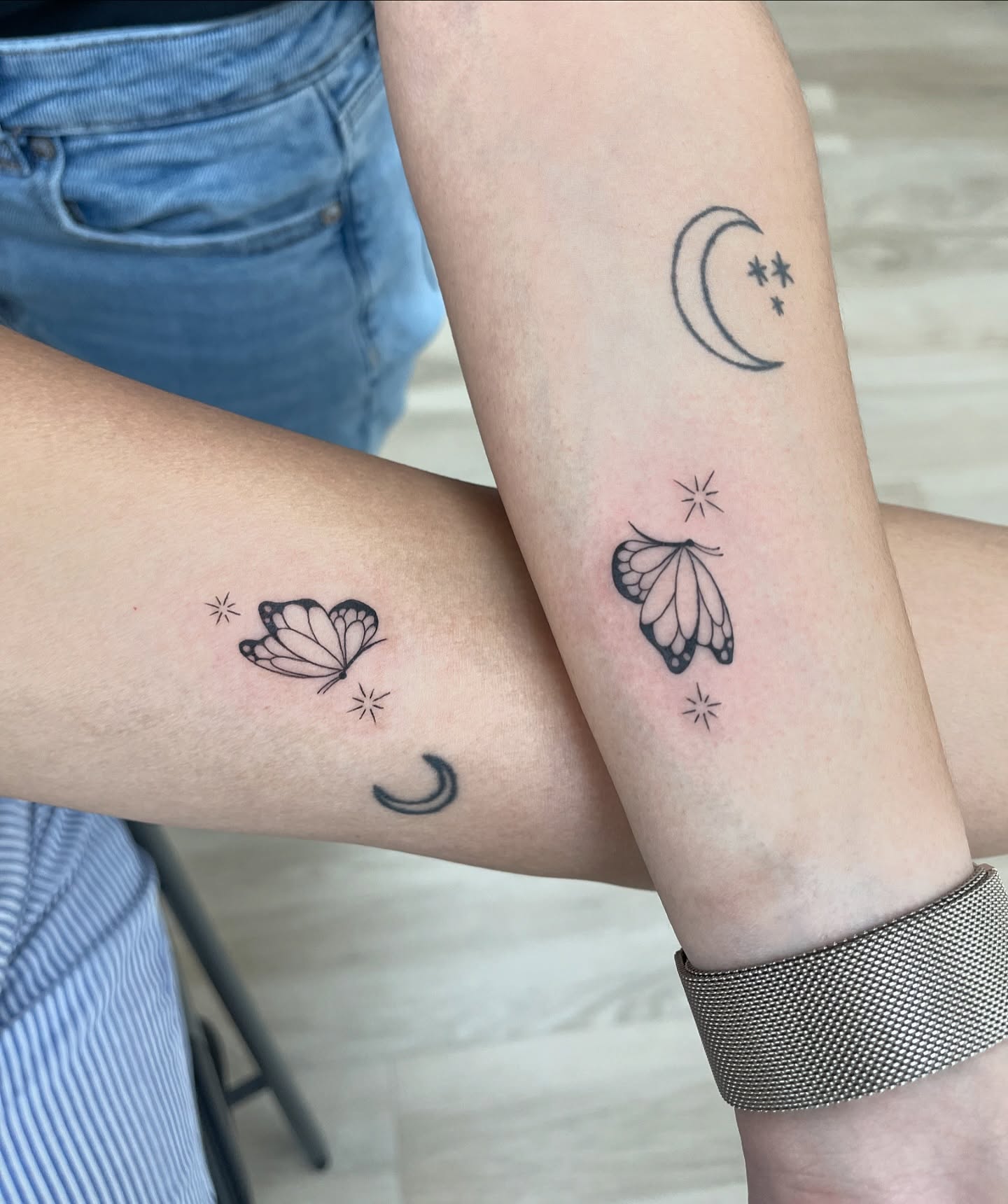 Matching Geometric Arrow Cousin Tattoo