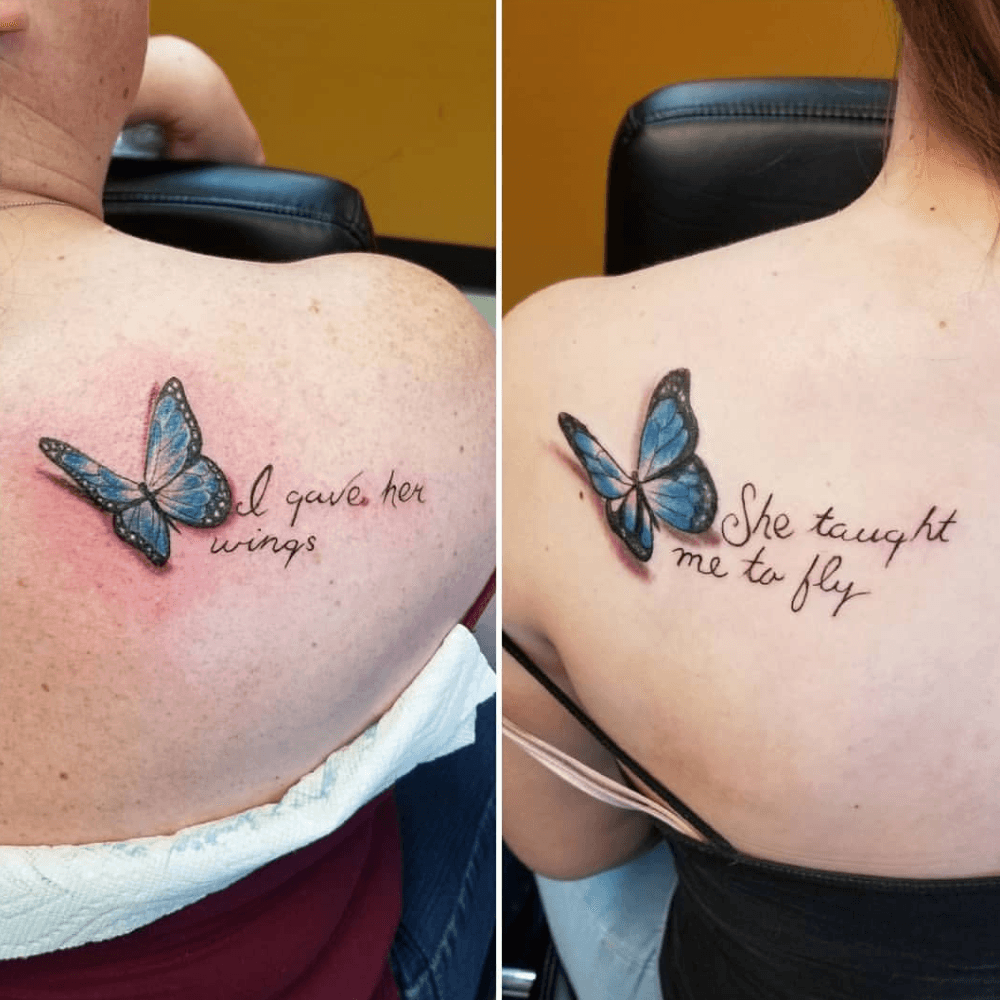 Matching Butterfly Tattoos mother and daughter tattoo ideas tattoo